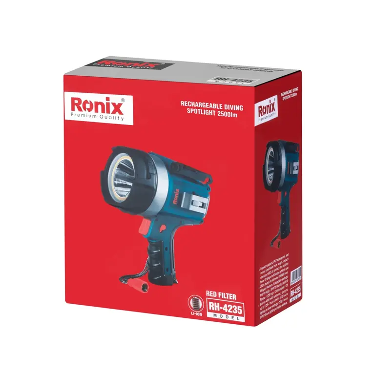 نورافکن تفنگی شارژی 5 حالته 2500 لومن رونیکس مدل RH-4235