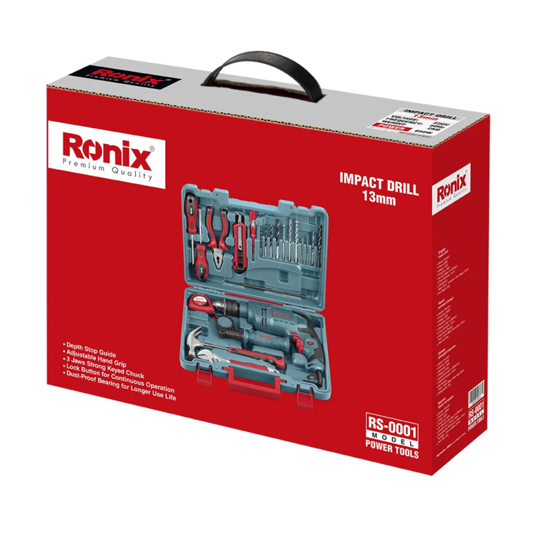 دریل چکشی رونیکس مدل RS-0001 با آچارخور و ۲۱ پارچه