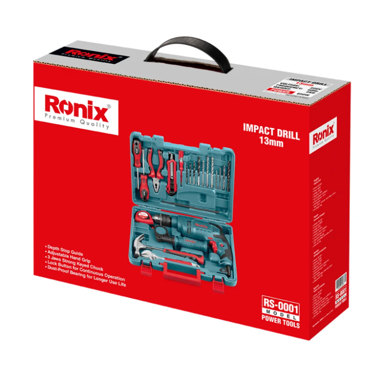 دریل چکشی رونیکس مدل RS-0001 با آچارخور و ۲۱ پارچه